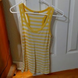 Forever 21 yellow and white stripe tank top